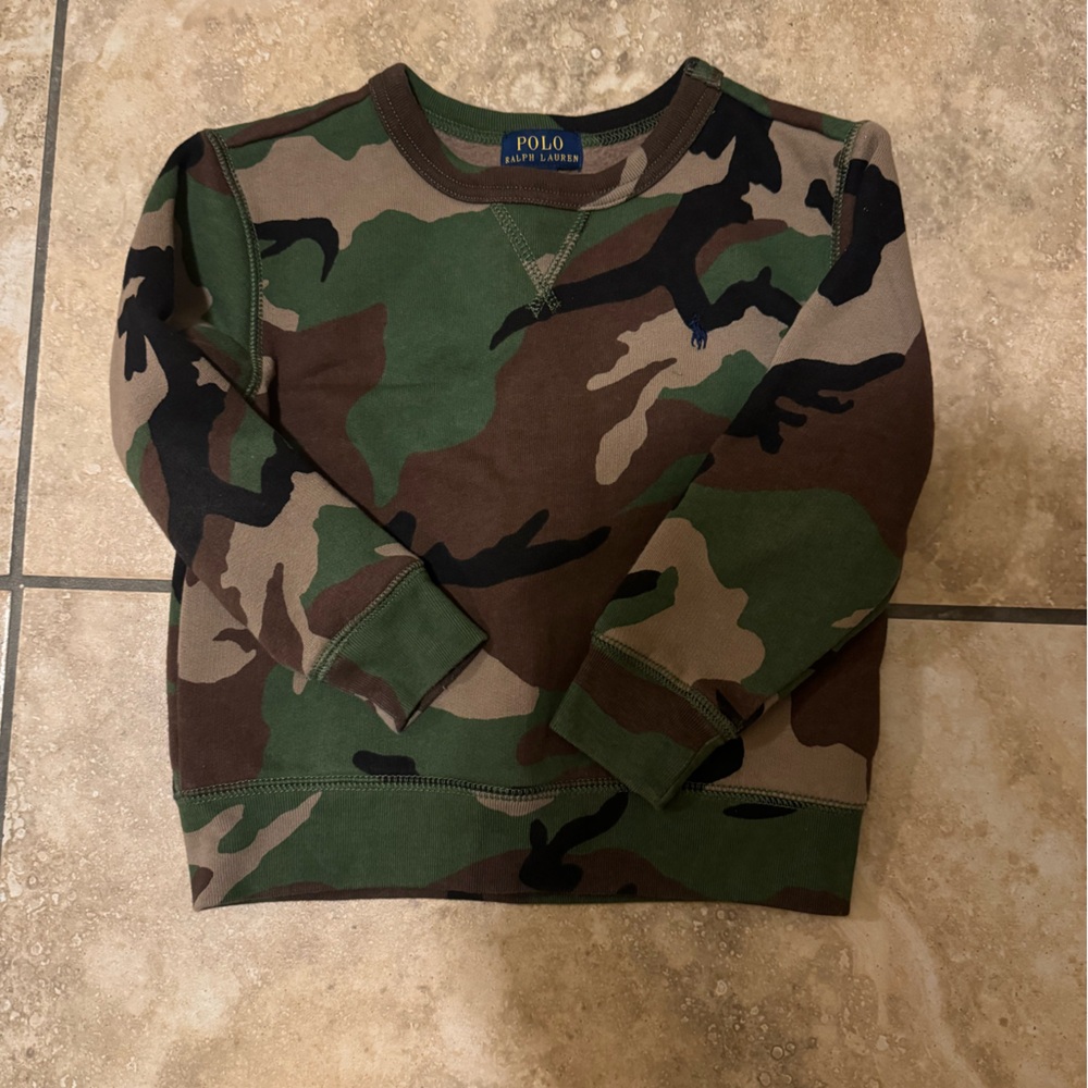 BOYS CAMOUFLAGE POLO CREW NECK
